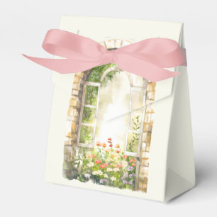 Arched Window Floral Display Favour Box