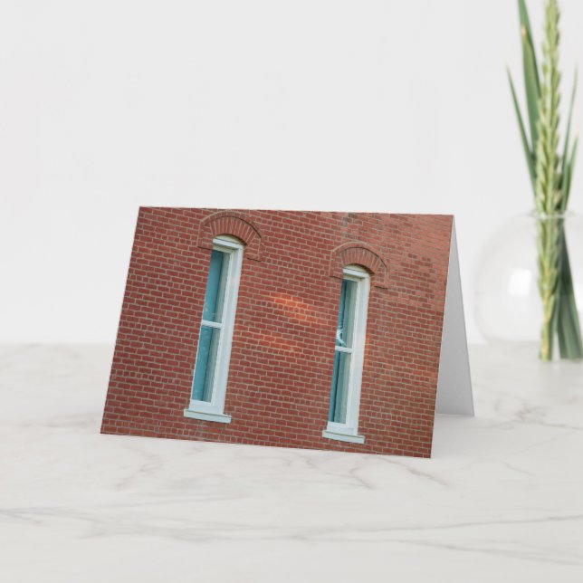Arched Windows on Red Brick Wall Card (Front)
