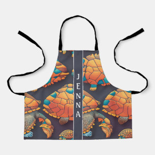Archelon Turtle Geometric Colourful Custom Pattern Apron