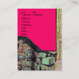 ARCHEO /Antiquary,Archaeology Monogram,Pink Fuchsi Business Card