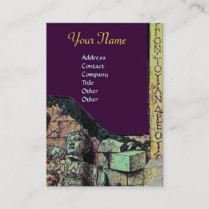 ARCHEO /Antiquary,Archaeology Monogram,Purple Gree Business Card