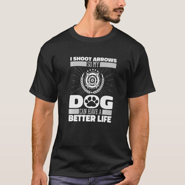 Archer Dog Bow Bowman Arrow  Target Archery T-Shirt (Front)