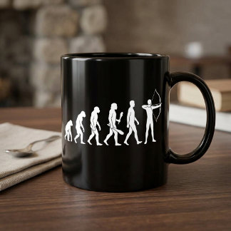 Archer Evolution Archery with Bow and Arrow Coffee Mug