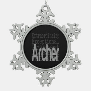 Archer Extraordinaire Snowflake Pewter Christmas Ornament