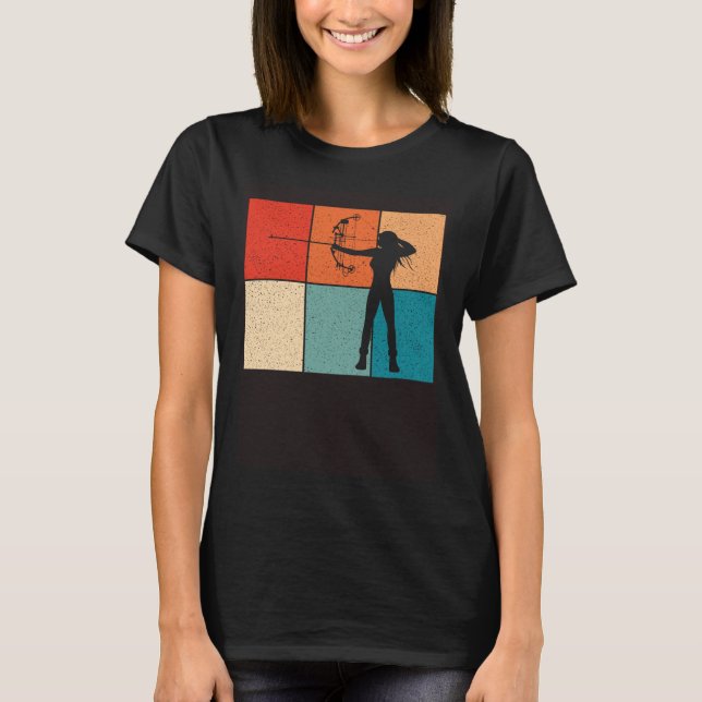 Archer Girl Shooting With Arrow And Bow  Archery T-Shirt (Front)