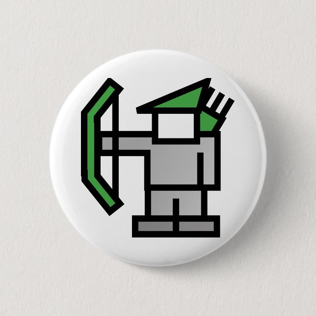 Archer in Green 6 Cm Round Badge (Front)