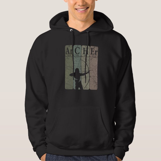 Archer Periodic Table Elements Bow Hunting Archery Hoodie (Front)