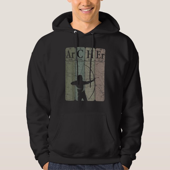 Archer Periodic Table Elements Bow Hunting Archery Hoodie (Front)