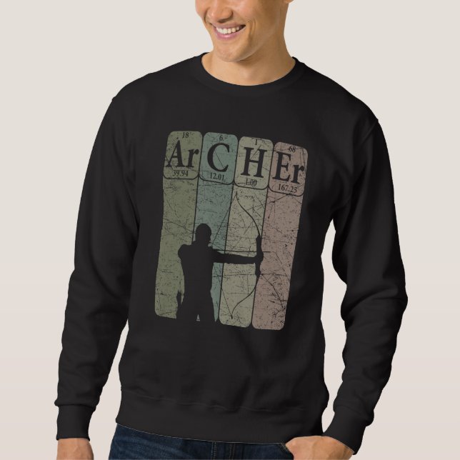 Archer Periodic Table Elements Bow Hunting Archery Sweatshirt (Front)
