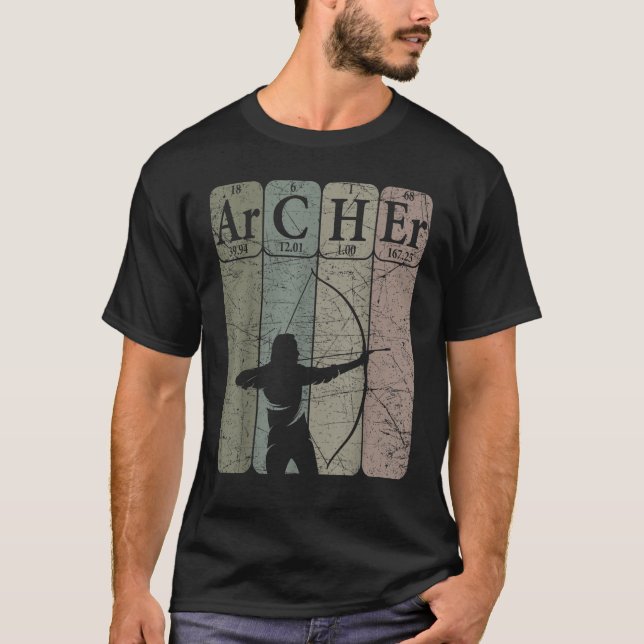 Archer Periodic Table Elements Bow Hunting Archery T-Shirt (Front)