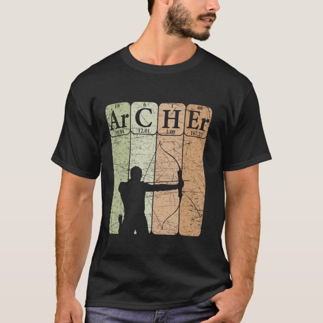Archer Periodic Table Elements Bow Hunting Archery T-Shirt (Front)