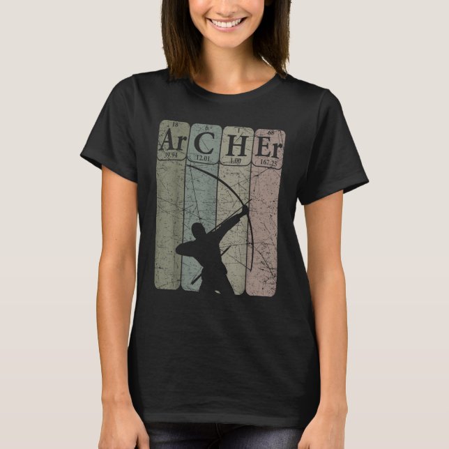 Archer Periodic Table Elements Bow Hunting Archery T-Shirt (Front)