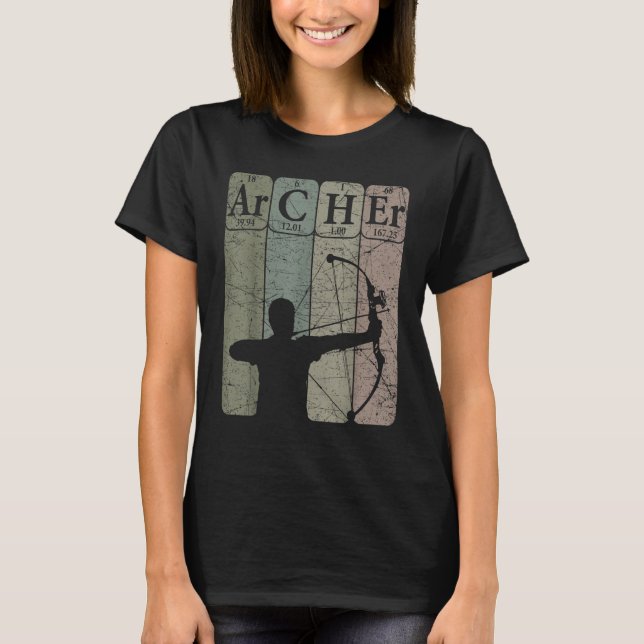 Archer Periodic Table Elements Bow Hunting Archery T-Shirt (Front)