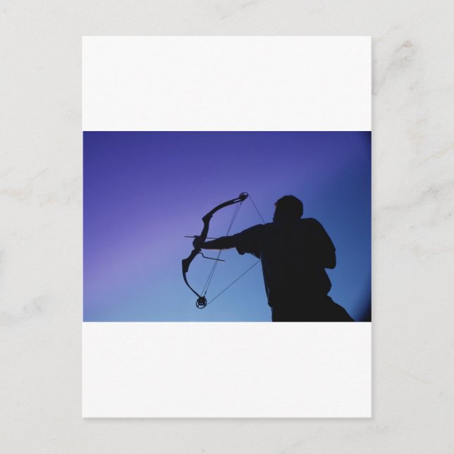 ARCHER SILHOUETTE BOW MAN POSTCARD (Front)