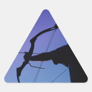 ARCHER SILHOUETTE BOW MAN TRIANGLE STICKER