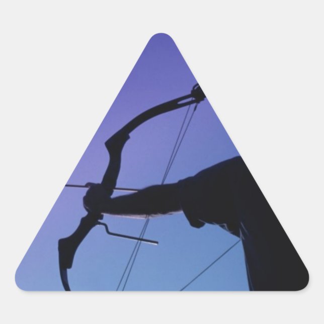 ARCHER SILHOUETTE BOW MAN TRIANGLE STICKER (Front)