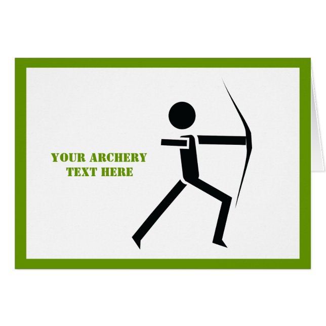 Archer with his bow black, green archery custom (Front Horizontal)