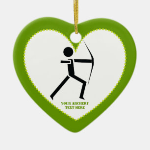 Archer with his bow black, green archery custom ceramic tree decoration