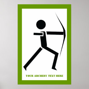 Archer with his bow black, green archery custom poster