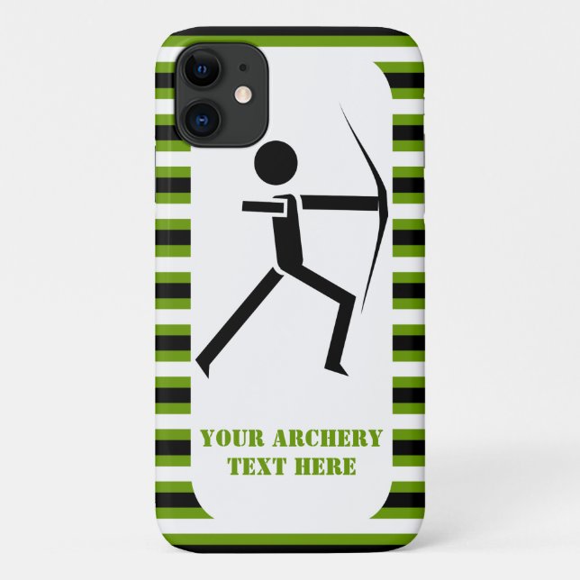 Archer with his bow black, green archery stripes Case-Mate iPhone case (Back)