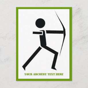 Archer with his bow black, green archery vertical postcard