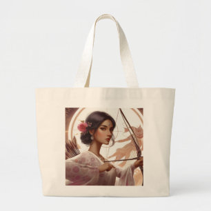 Archeress Pink Flower Large Tote Bag