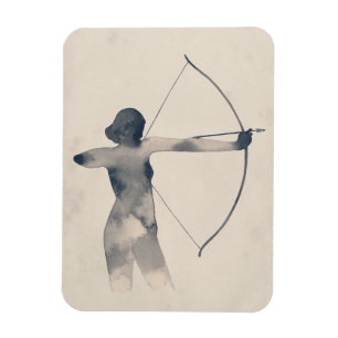 Archeress Watercolor Silhouette Magnet