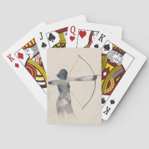 Archeress Watercolor Silhouette Playing Cards