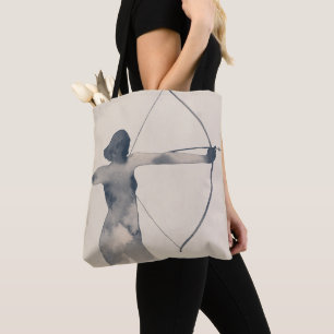 Archeress Watercolor Silhouette Tote Bag