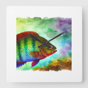 Archerfish Harmony 010924AREF112 - Watercolor Square Wall Clock