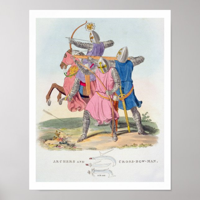 Archers and a Cross-bowman, 1312, from 'Ancient Ar Poster (Front)
