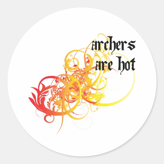 Archers Are Hot Classic Round Sticker (Front)