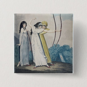 Archers, engraved by J.H. Wright (fl.1795-1838) an 15 Cm Square Badge