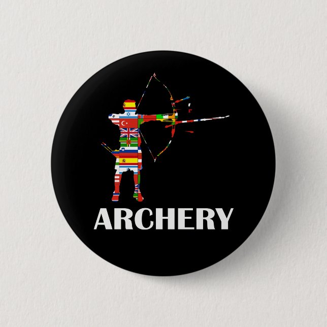 Archery 6 Cm Round Badge (Front)