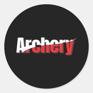 Archery Abstract Swish - Graphic Two-Tone Art Classic Round Sticker