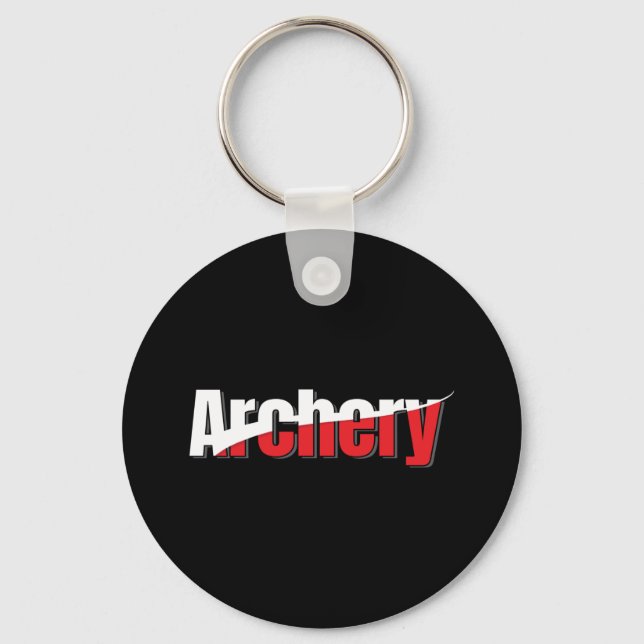 Archery Abstract Swish - Graphic Two-Tone Art Key Ring (Front)