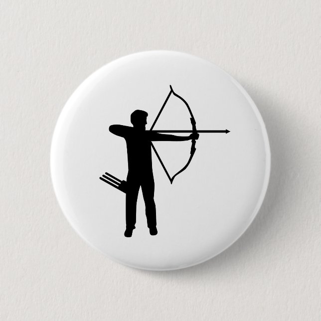 Archery archer 6 cm round badge (Front)