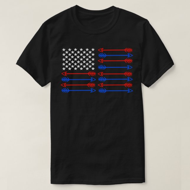 Archery Archer USA Flag T-Shirt (Design Front)