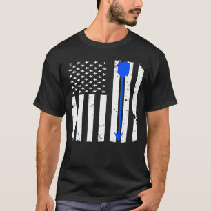 Archery Arrow Distressed American Flag Back Print T-Shirt