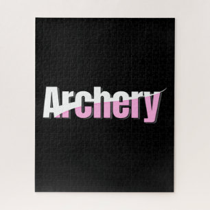 Archery Art Pink White Graphic Swish Jigsaw Puzzle