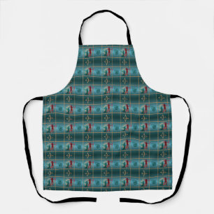 Archery Bow and Arrow - Green Pattern Apron