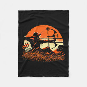 Archery Bow Hunter Deer Mule Elk Bow Hunting  Fleece Blanket