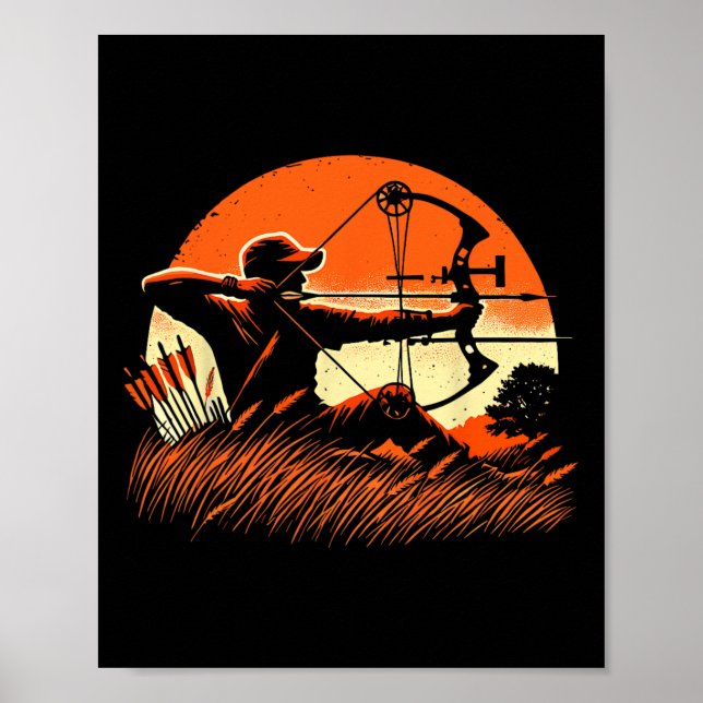 Archery Bow Hunter Deer Mule Elk Bow Hunting  Poster (Front)
