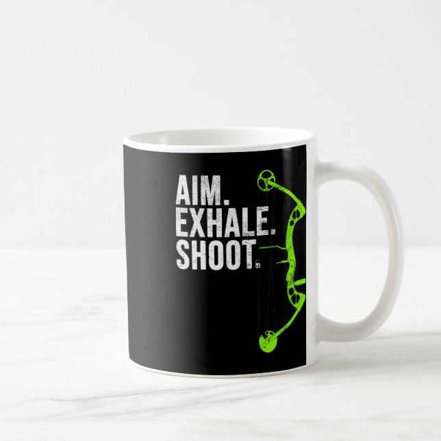 Archery Bow Hunting Aim Exhale Shoot  Coffee Mug (Right)