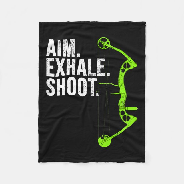 Archery Bow Hunting Aim Exhale Shoot  Fleece Blanket (Front)