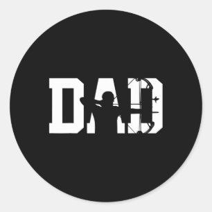 Archery Bow Hunting Dad Fathers Day  Classic Round Sticker