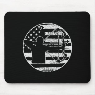 Archery Bow Hunting Usa American Flag 4th Of July Mouse Pad