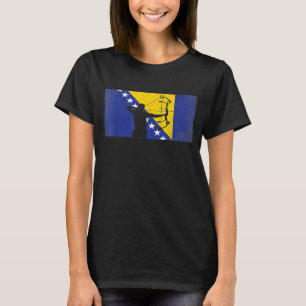 Archery Bow Sport Vintage Bosnia Flag Art Archeri T-Shirt