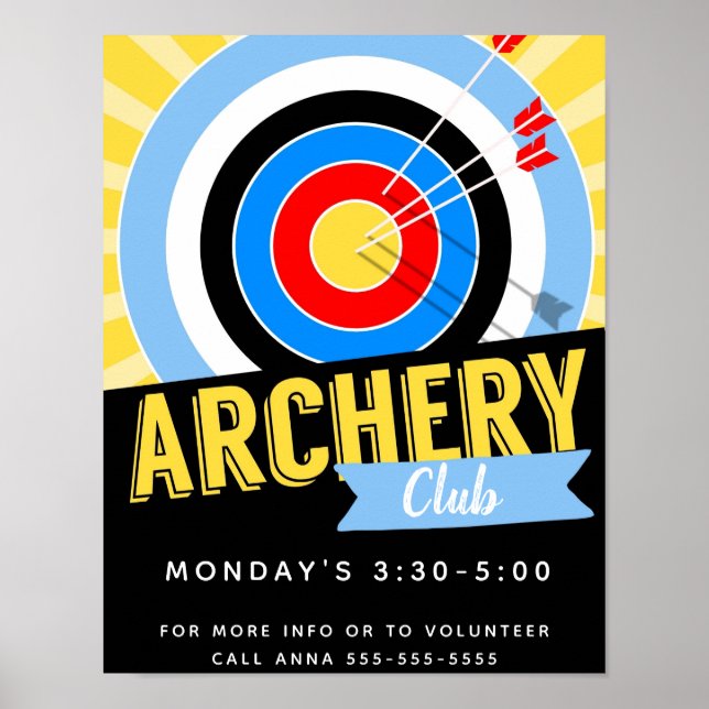 archery club, archery tournament, school club poster (Front)
