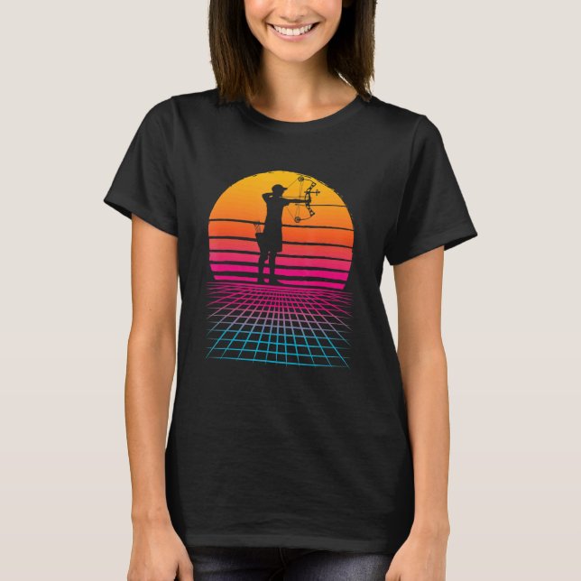 Archery Compound Bow Vaporwave Japanese Aesthetic  T-Shirt (Front)